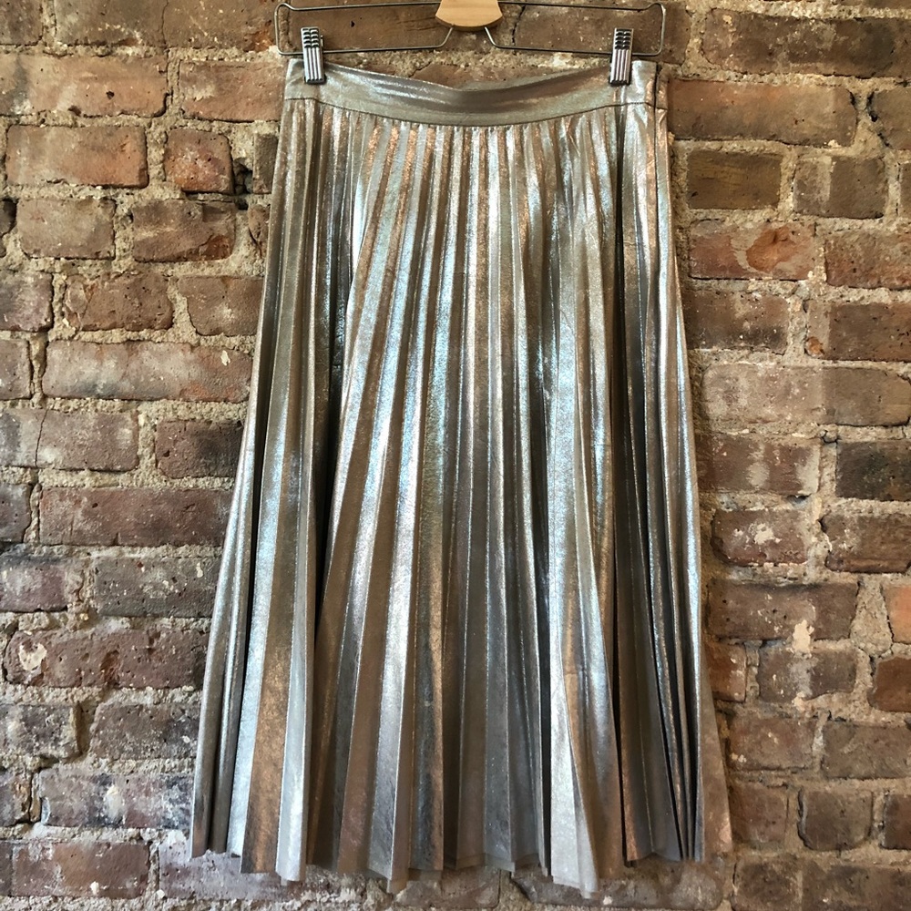 Pleated Gold Zara Midi Skirt